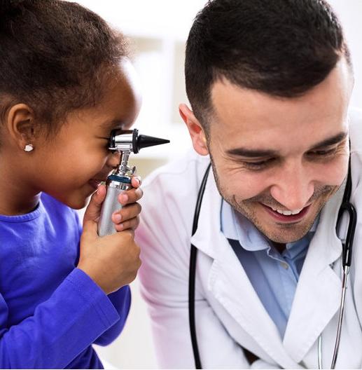 Young doctor with diverse young patient